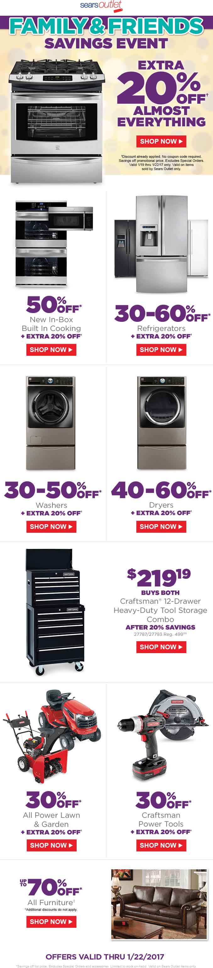 Sears Outlet Coupon April 2024 Extra 20% off today at Sears Outlet