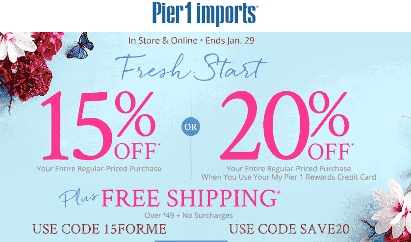 Pier 1 August 2024 Coupons And Promo Codes   January 2017 25 Pier1 Coupon 12536 