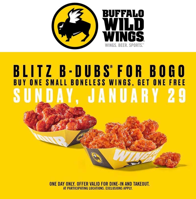 Buffalo Wild Wings September 2021 and Promo Codes