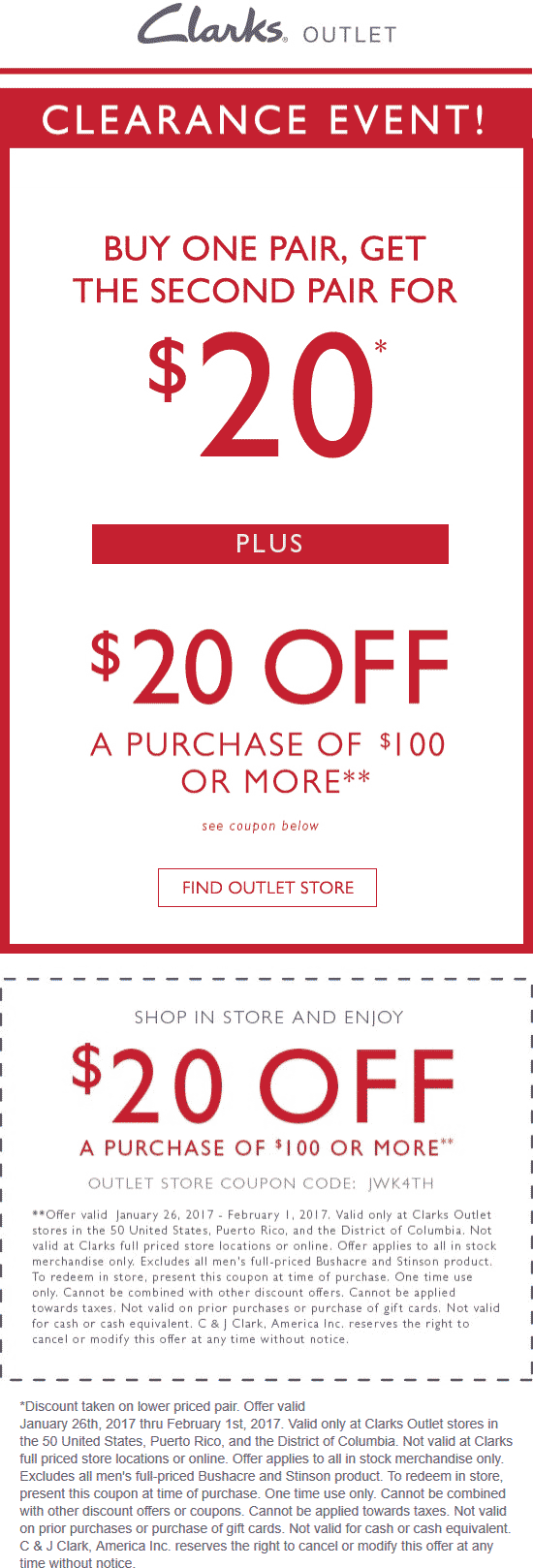 clark outlet discount code