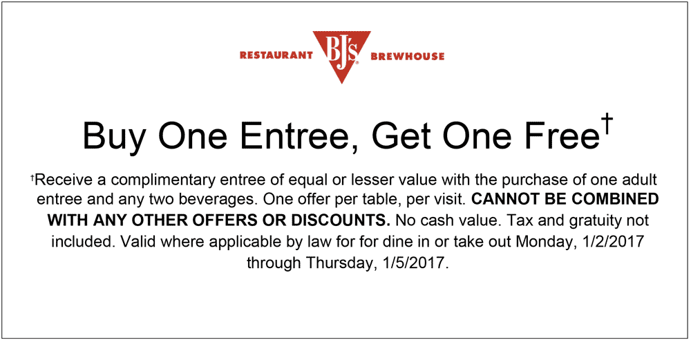 BJs Restaurant coupons & promo code for [June 2024]