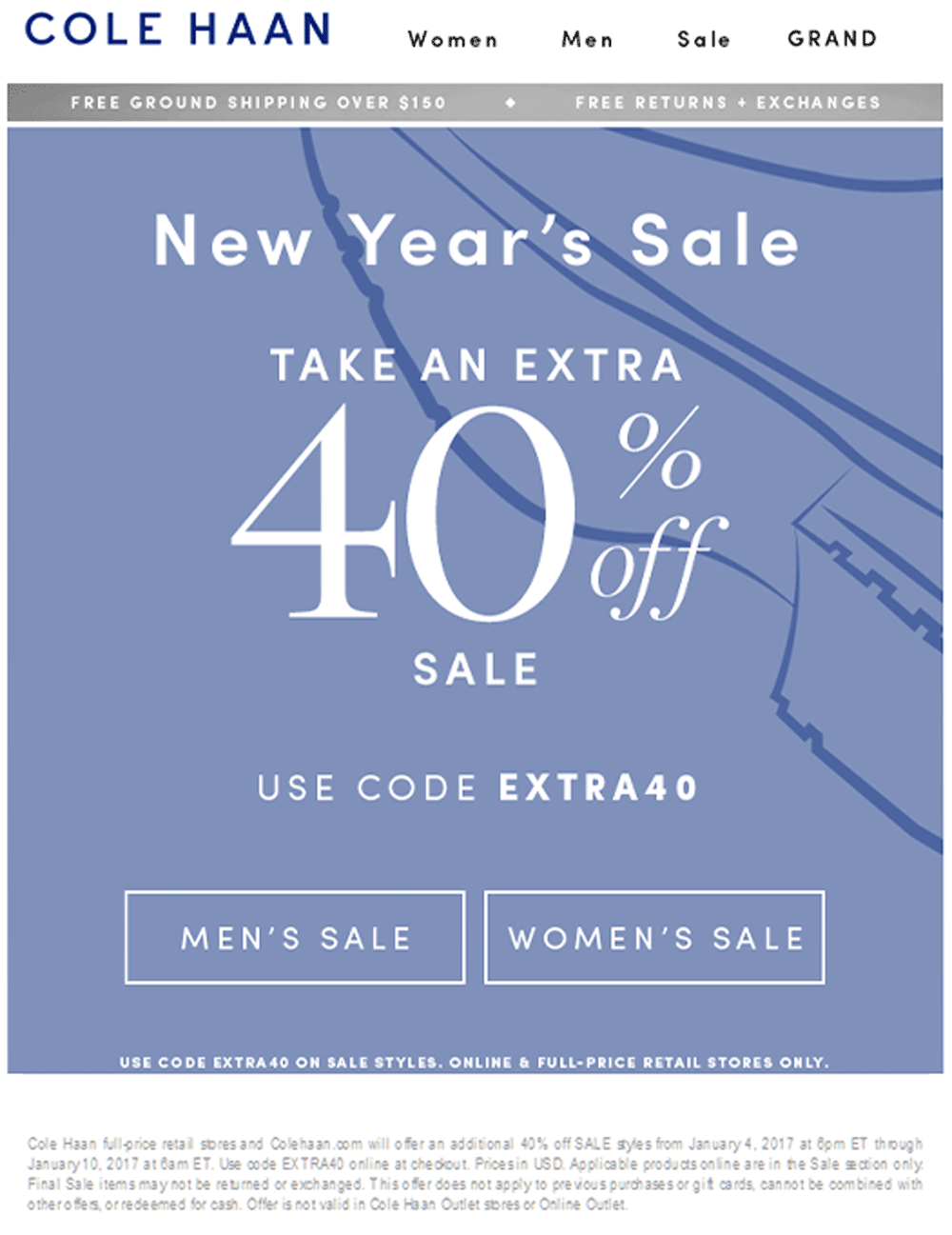 cole haan 40 off sale