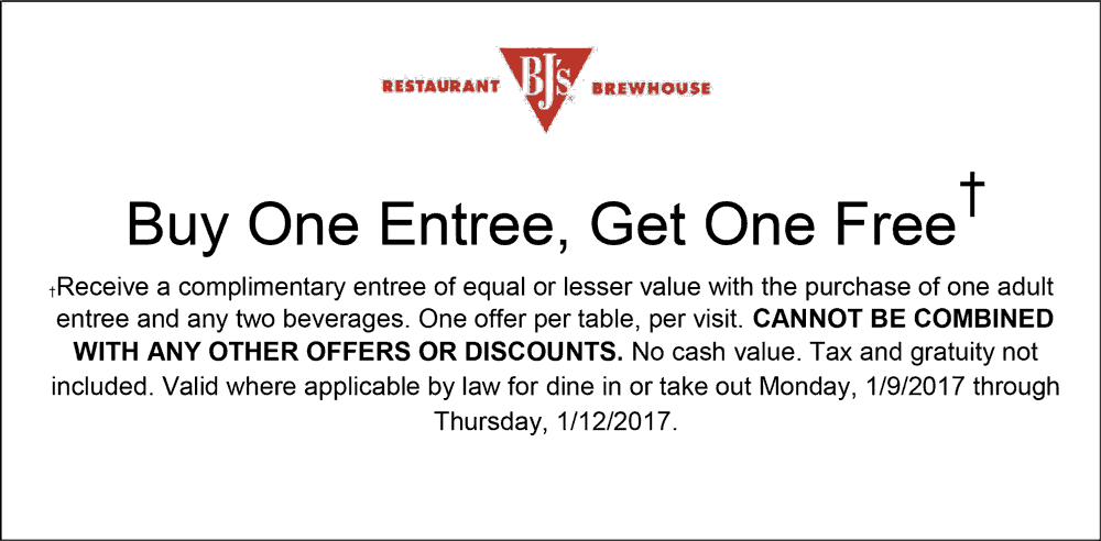 BJs Restaurant coupons & promo code for [April 2024]