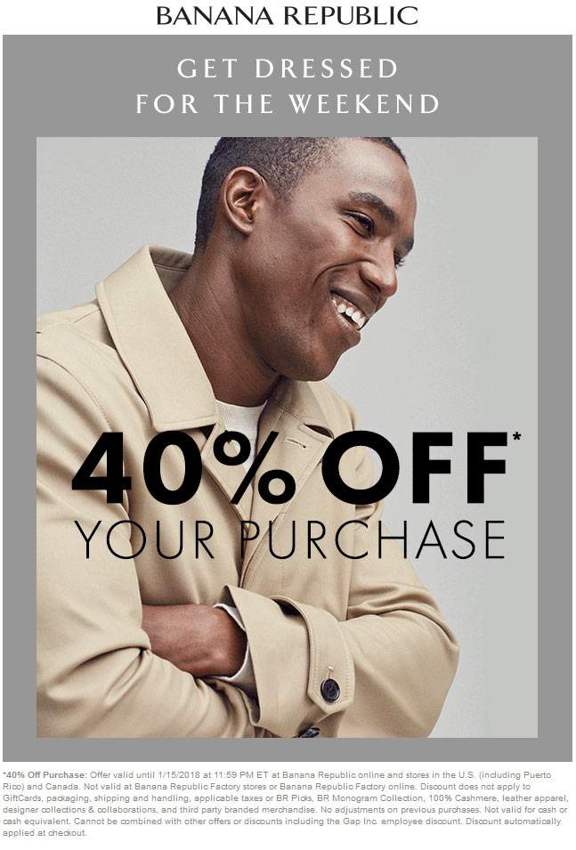 Banana Republic coupons & promo code for [March 2024]