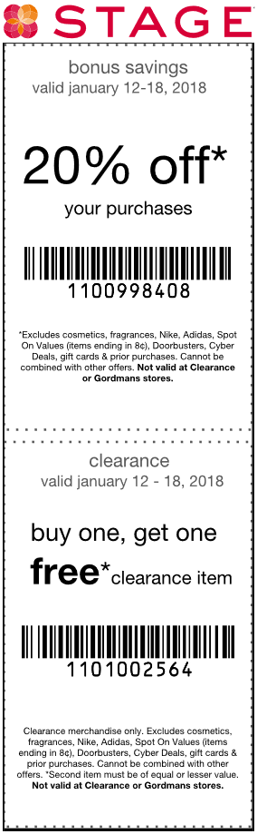 Stage Coupon April 2024 Second clearance item free & more at Stage stores