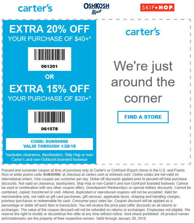 Carters coupons & promo code for [April 2024]