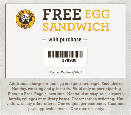Einstein Bros Bagels coupons & promo code for [April 2024]