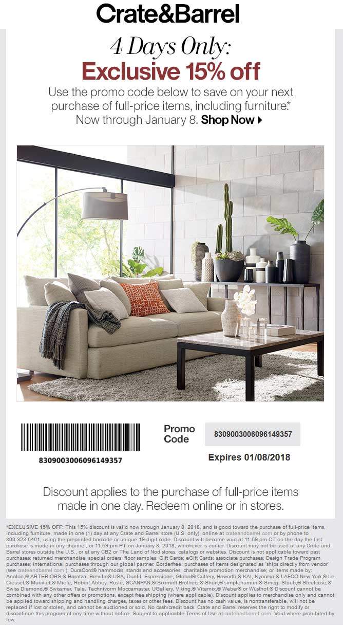 Crate & Barrel December 2020 Coupons and Promo Codes 🛒