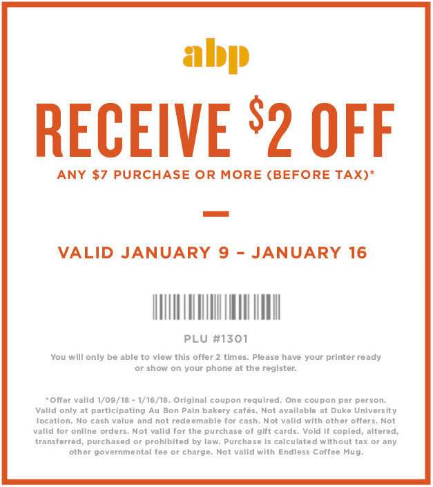 Au Bon Pain coupons & promo code for [May 2024]