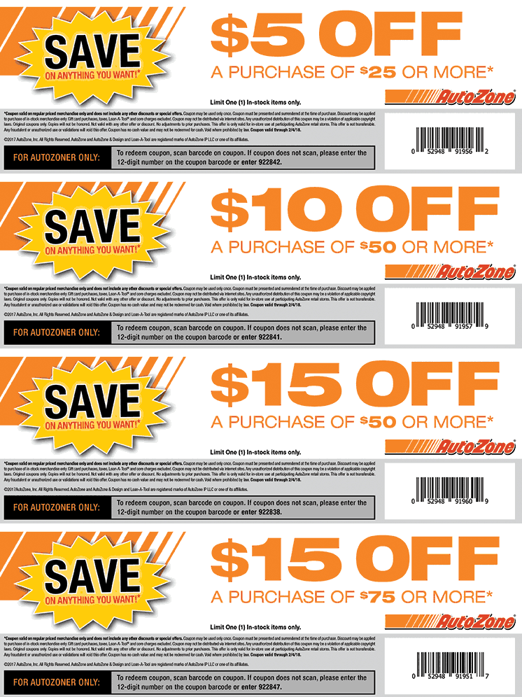 AutoZone Coupon March 2024 $5 off $25 & more at AutoZone