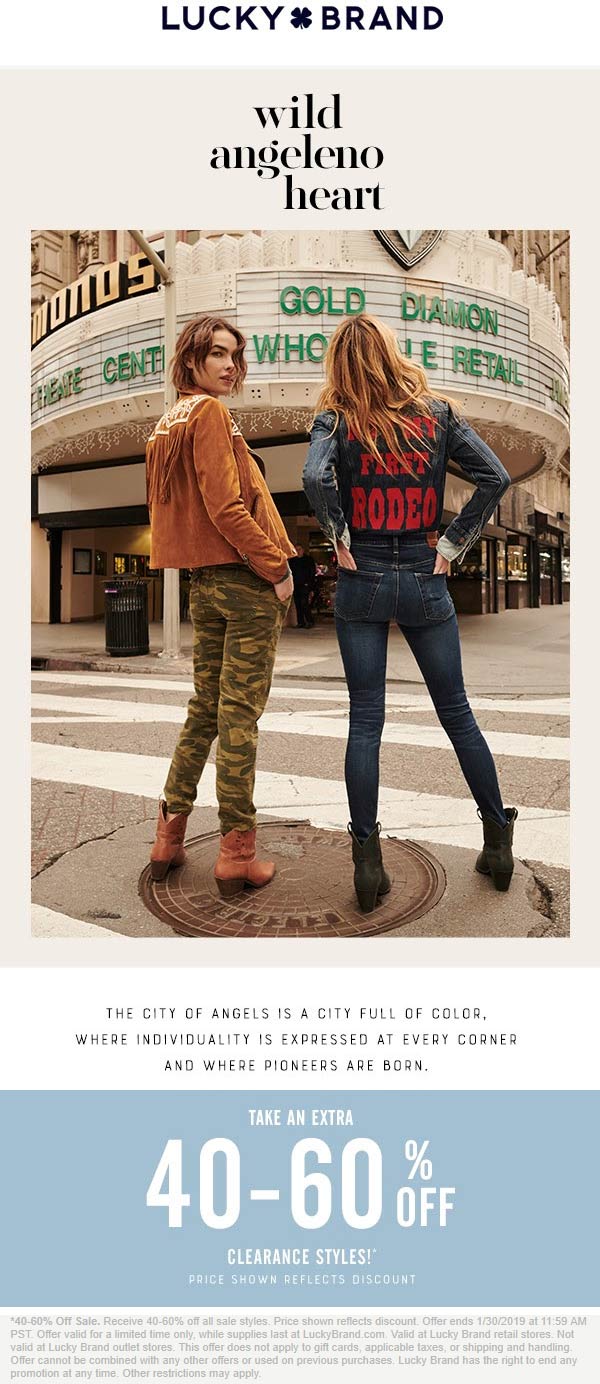 Lucky Brand coupons & promo code for [January 2022]