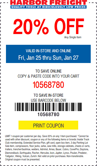 Harbor Freight coupons & promo code for [January 2022]