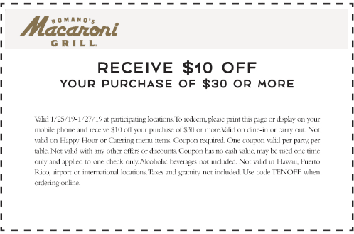 Macaroni Grill coupons & promo code for [September 2022]
