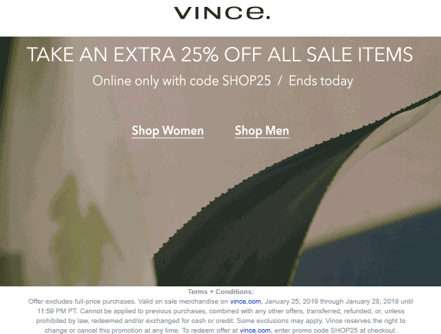 Vince coupons & promo code for [May 2022]