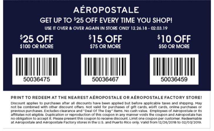 Aeropostale coupons & promo code for [September 2022]