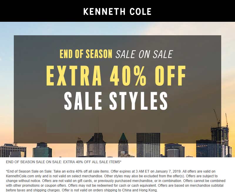Kenneth Cole coupons & promo code for [October 2022]