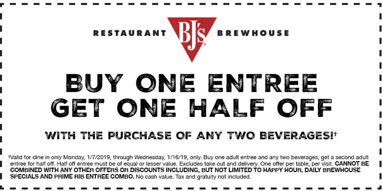 BJs Restaurant coupons & promo code for [February 2023]