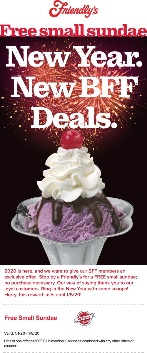 Friendlys coupons & promo code for [October 2022]