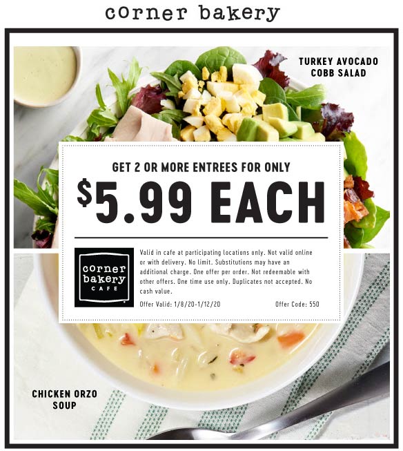 Corner Bakery coupons & promo code for [May 2022]