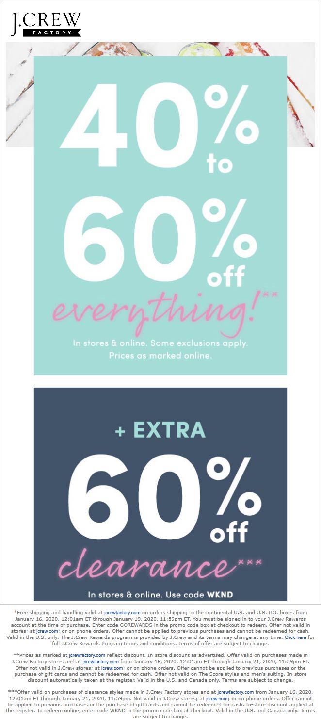 J.Crew Factory coupons & promo code for [May 2022]