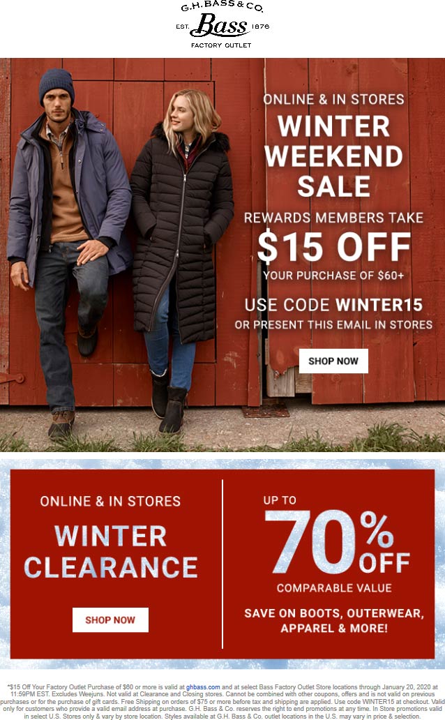 Bass Factory Outlet coupons & promo code for July 2025