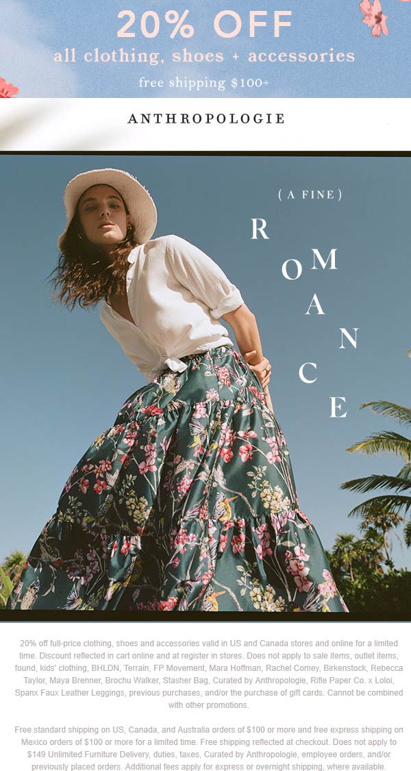 Anthropologie coupons & promo code for July 2025