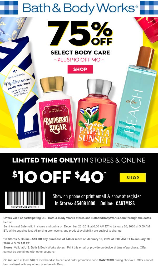 Bath & Body Works coupons & promo code for July 2025