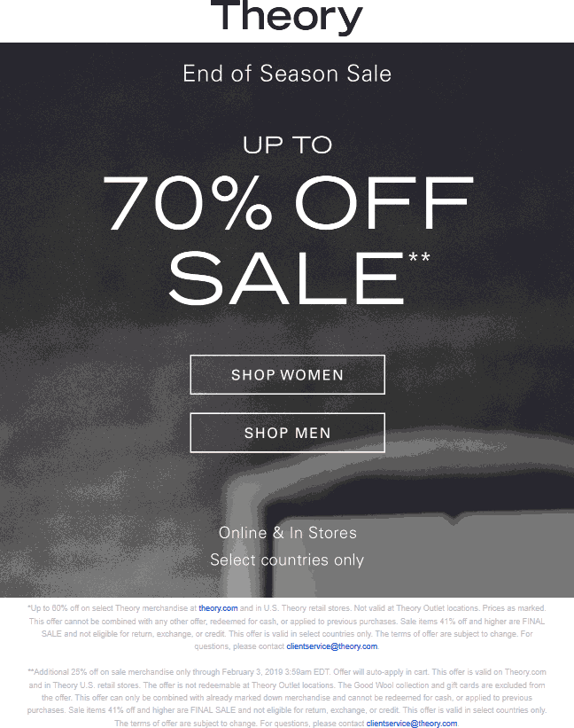 Theory coupons & promo code for July 2025