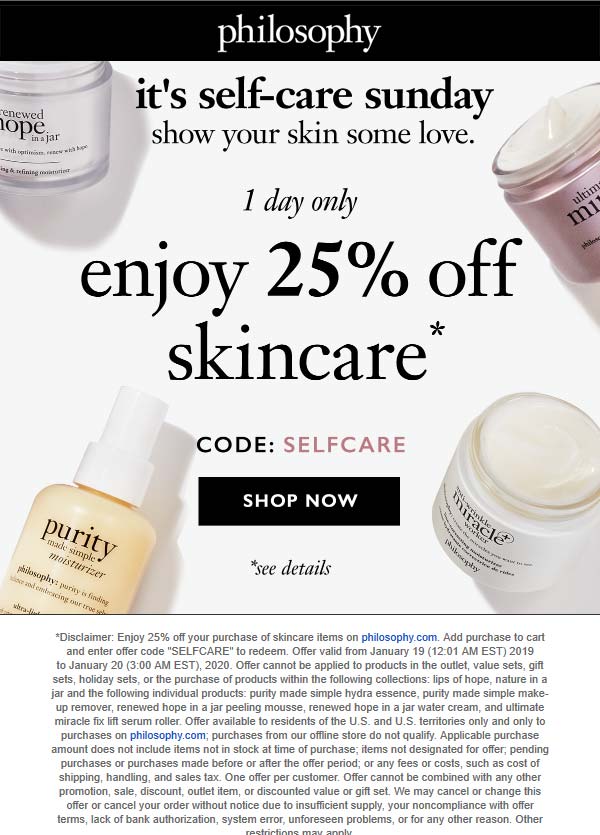 Philosophy coupons & promo code for [January 2022]