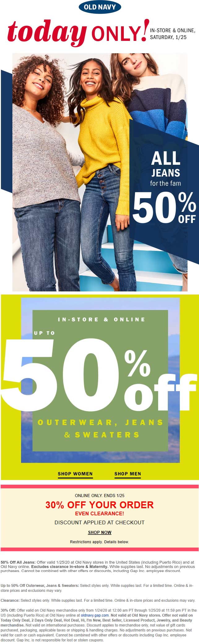 Old Navy coupons & promo code for June 2025