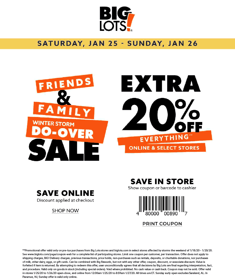 Big Lots coupons & promo code for [January 2022]