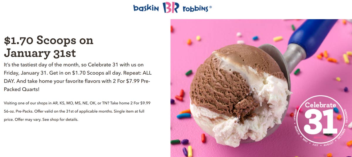 Baskin Robbins coupons & promo code for [May 2022]
