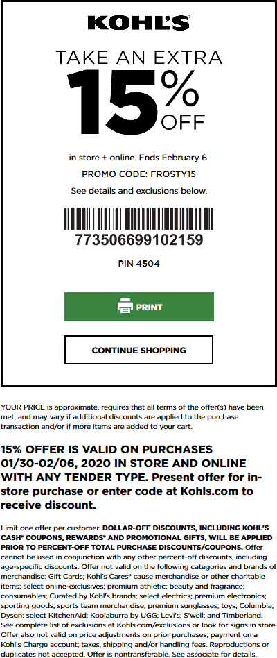 Kohls coupons & promo code for July 2025