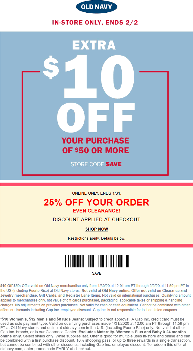Old Navy coupons & promo code for [October 2022]