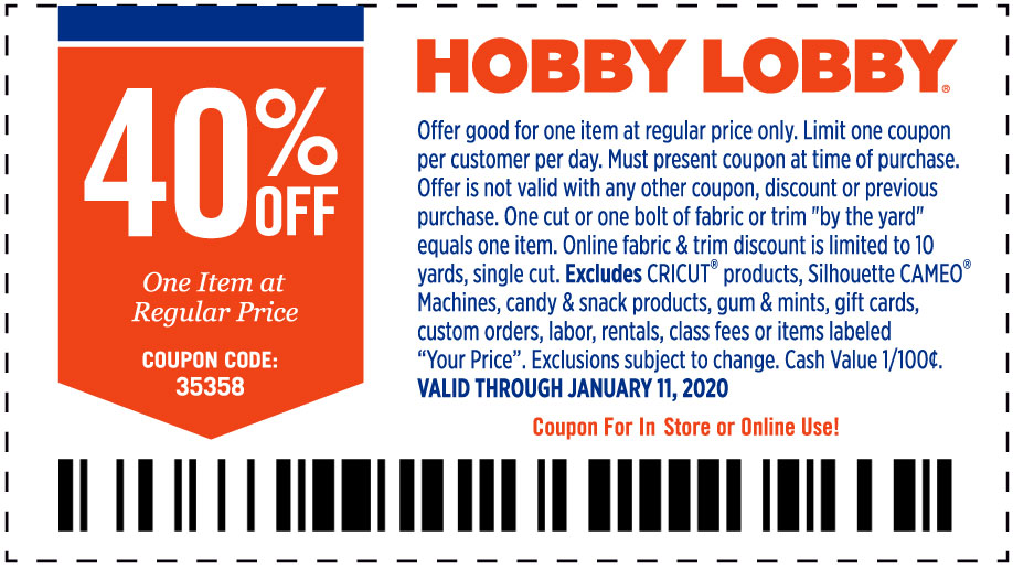 Hobby Lobby coupons & promo code for [October 2022]