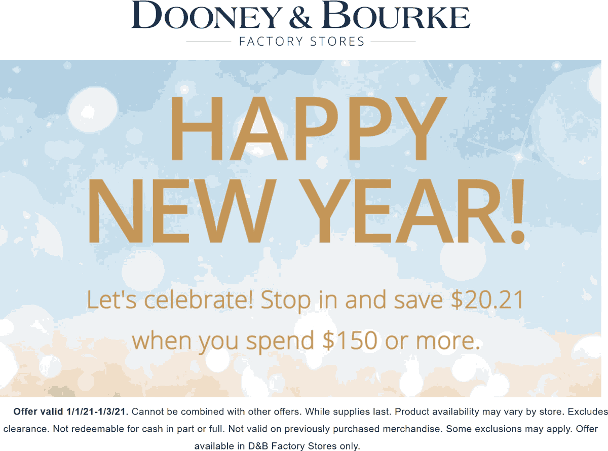 Dooney & Bourke Factory stores Coupon  $20 off $150 at Dooney & Bourke Factory stores #dooneybourkefactory 