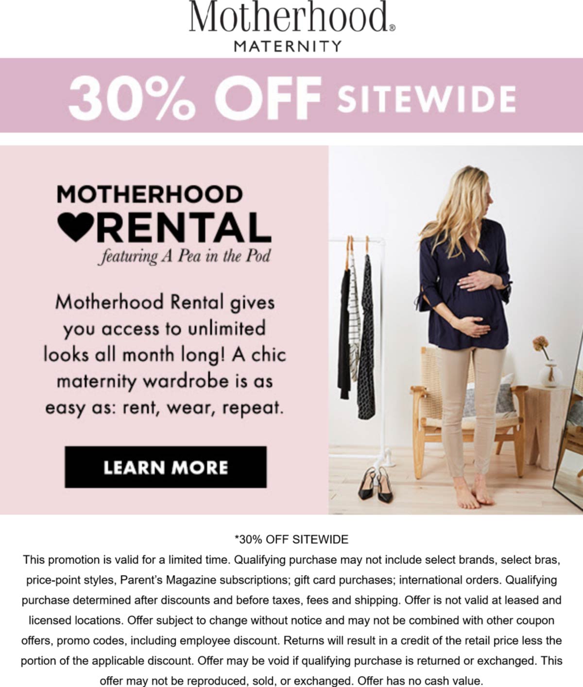 30 Off Everything At Motherhood Maternity Motherhood The Coupons App®