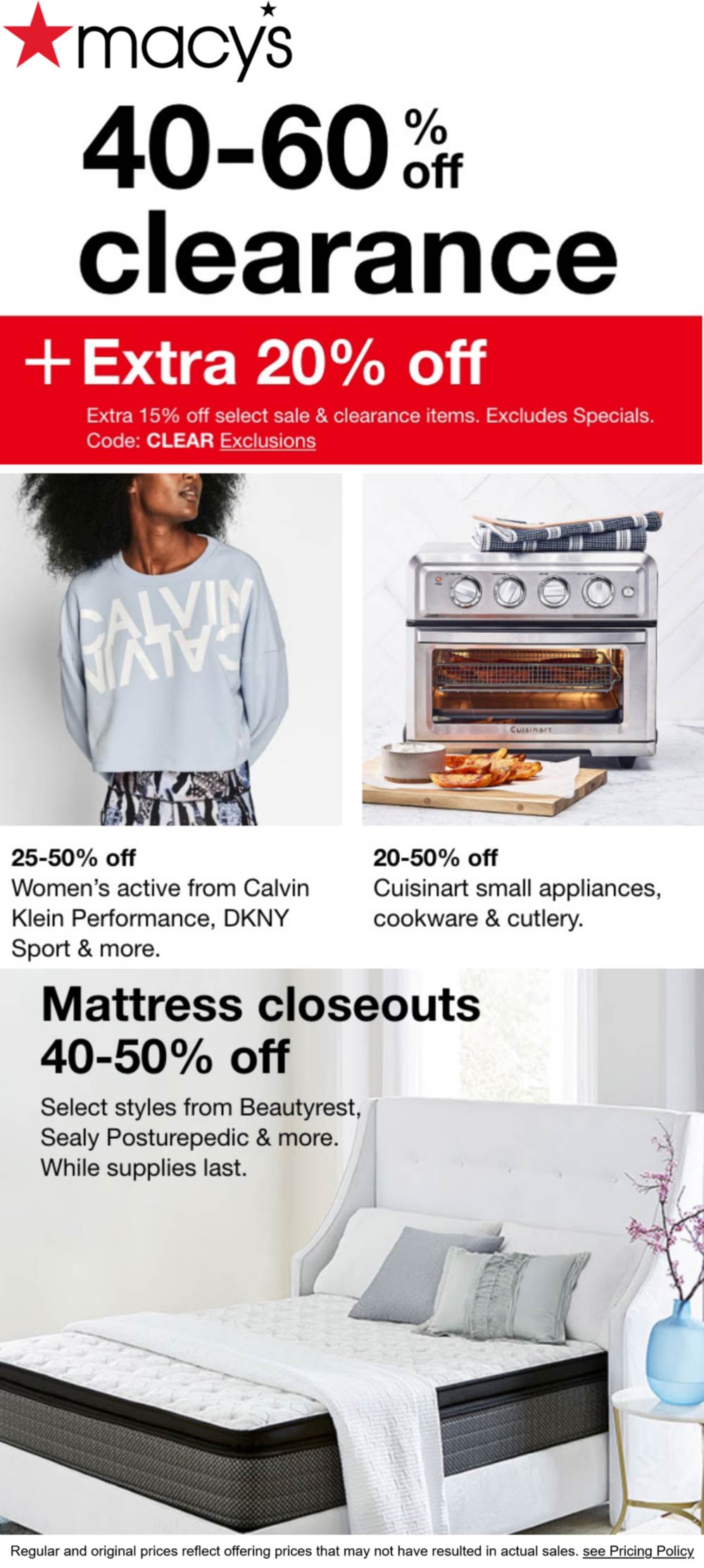 Macys stores Coupon  55-75% off clearance & more at Macys, or online via promo code CLEAR #macys 