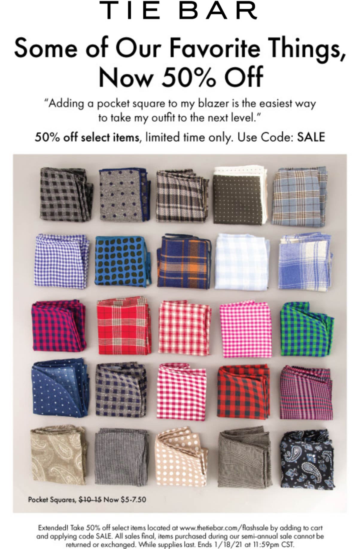  July 2021 50 Off Various Favorites At Tie Bar Or Online Via Promo 