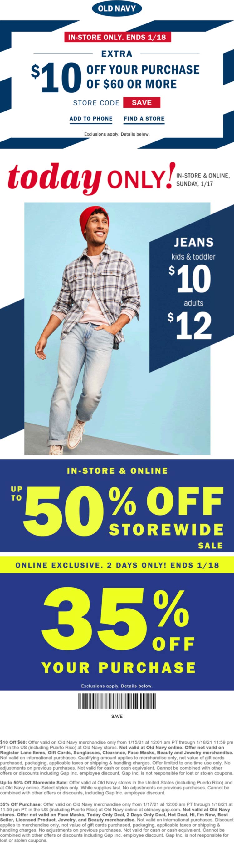 Old Navy stores Coupon  $10 off $60 & more at Old Navy #oldnavy 