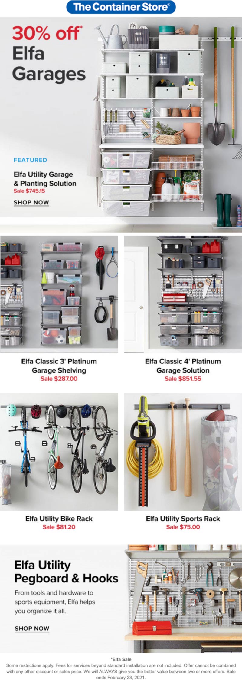 The Container Store stores Coupon  30% off garage organization at The Container Store #thecontainerstore 