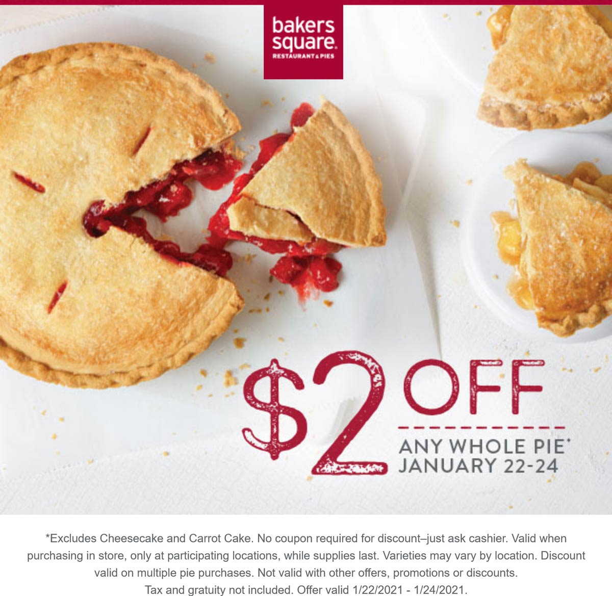  2 Off Any Pie Today At Bakers Square bakerssquare The Coupons App 