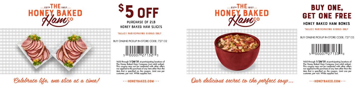 HoneyBaked restaurants Coupon  $5 off 2lb slices & more at HoneyBaked Ham restaurants #honeybaked 