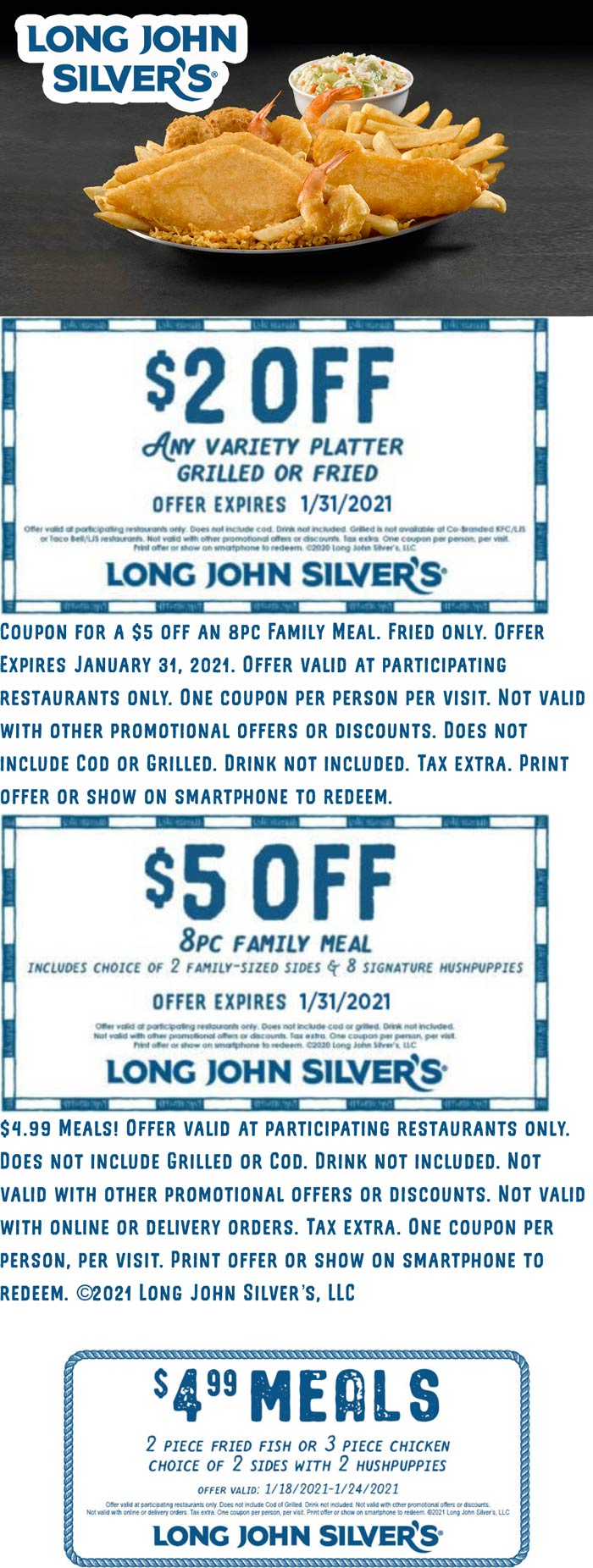 Long John Silvers restaurants Coupon  $5 off, $5 meals & more at Long John Silvers restaurants #longjohnsilvers 