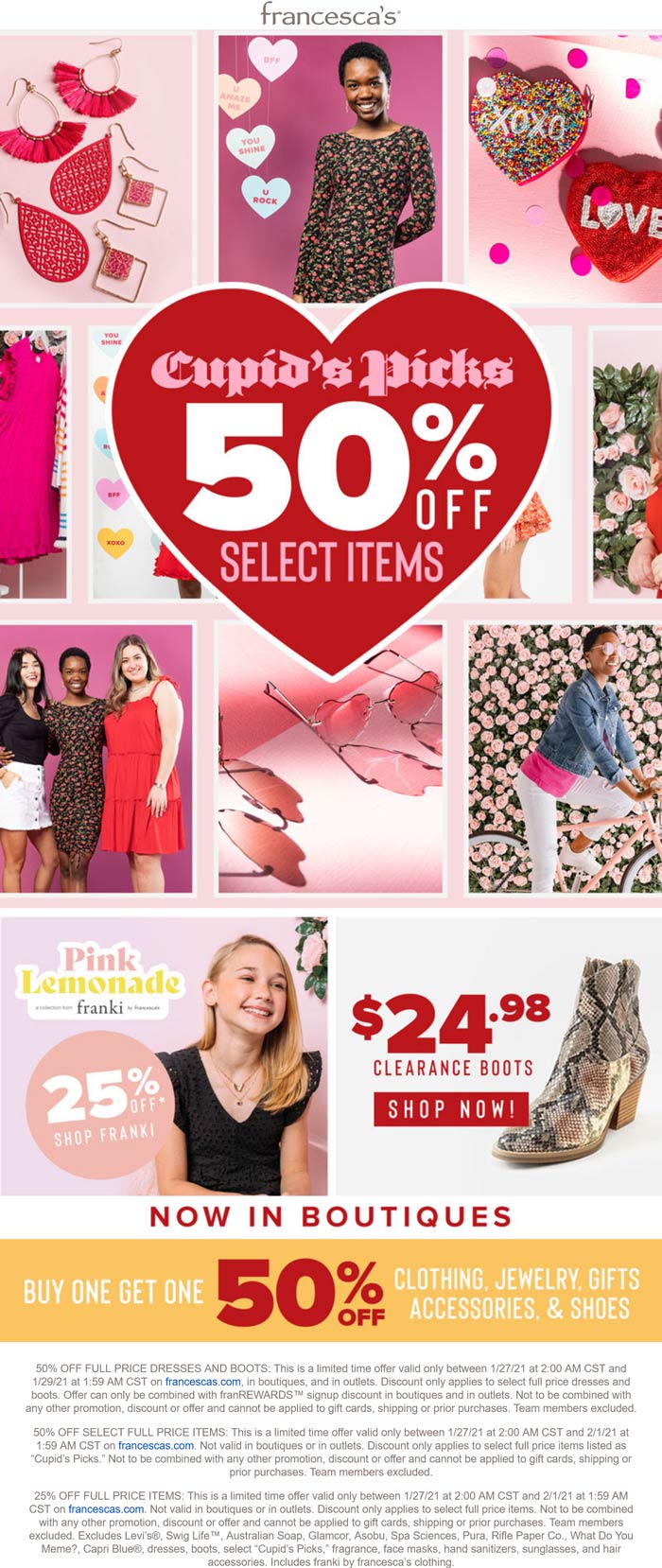 [July, 2021] 2550 off at Francescas, ditto online francescas coupon