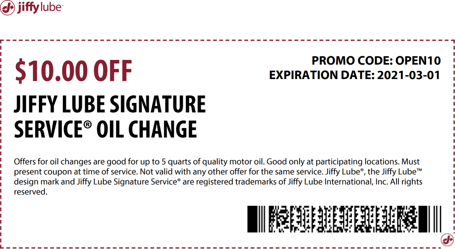 jiffy lube coupon for signature service