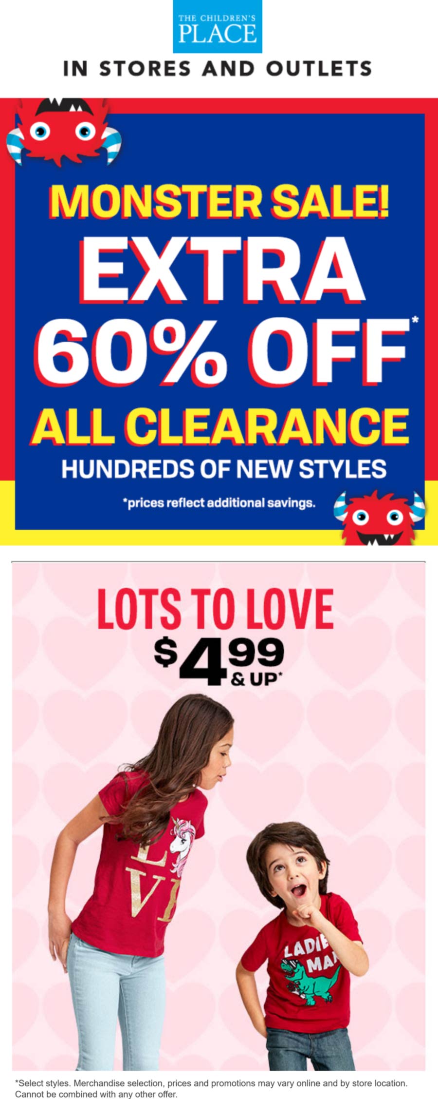 The Childrens Place stores Coupon  Extra 60% off clearance at The Childrens Place #thechildrensplace 