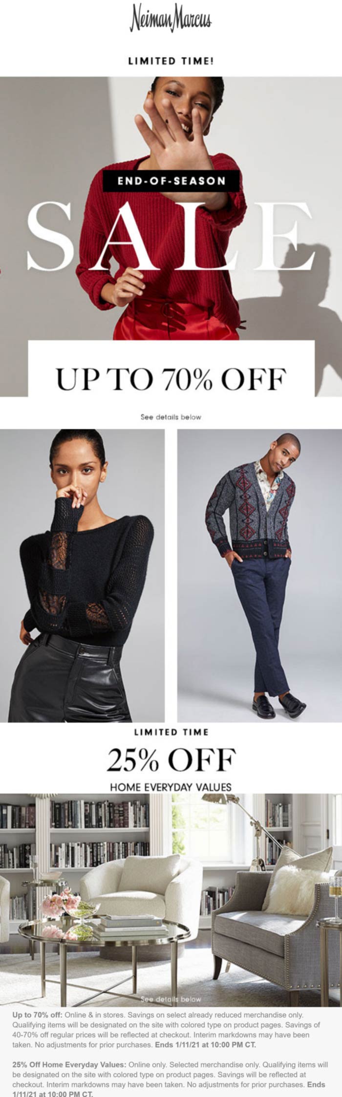 Neiman Marcus stores Coupon  Extra 30% off sale items at Neiman Marcus, ditto online #neimanmarcus 