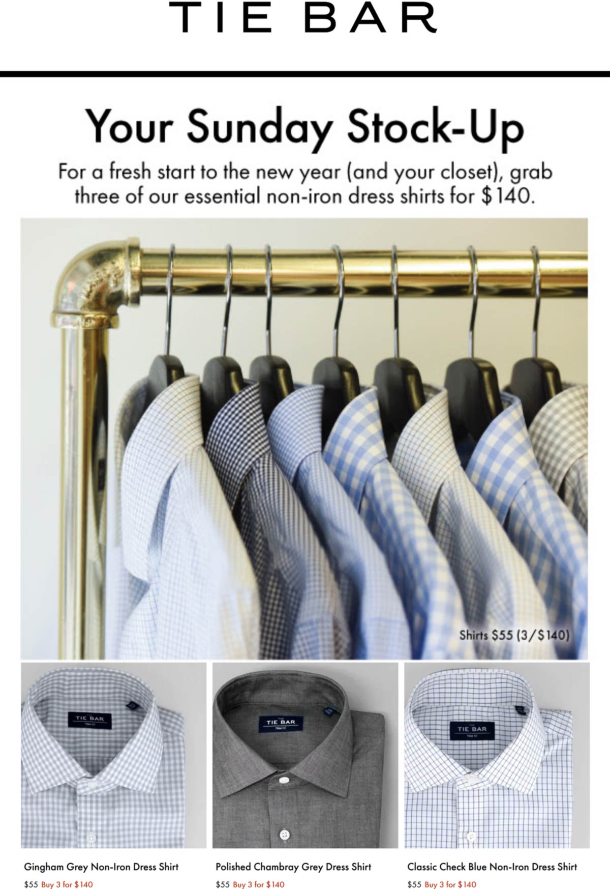 Tie Bar restaurants Coupon  $25 off 3+ shirts today at Tie Bar, ditto online #tiebar 