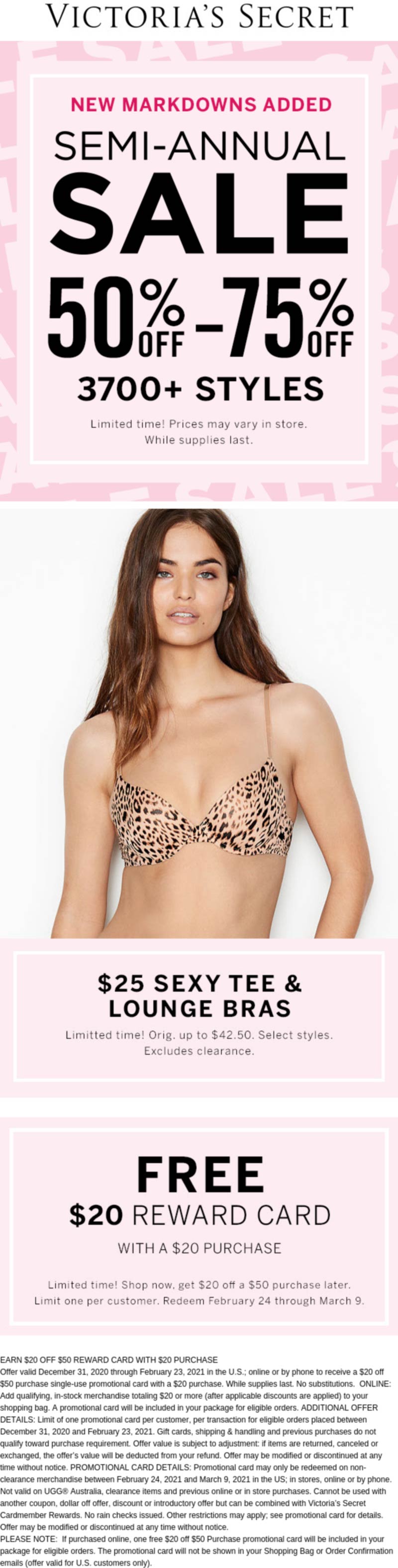 Victorias Secret stores Coupon  2x per year 50% off sale going on at Victorias Secret #victoriassecret 